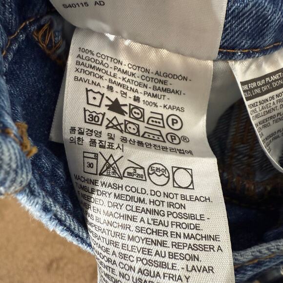 Levi's Blue Denim Straight Leg Overalls Sz M - Picture 7 of 13